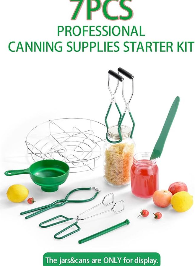 7PCs Canning Supplies Starter Kit with Canning Funnel Jar Lifter and Steam Rack - Image 4