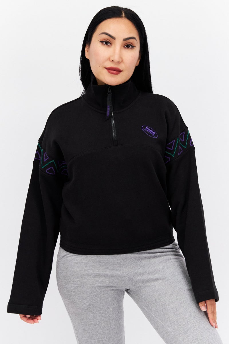 PUMA Women Sportswear Fit Long Sleeve Training Sweatshirt, Black  - Image 1
