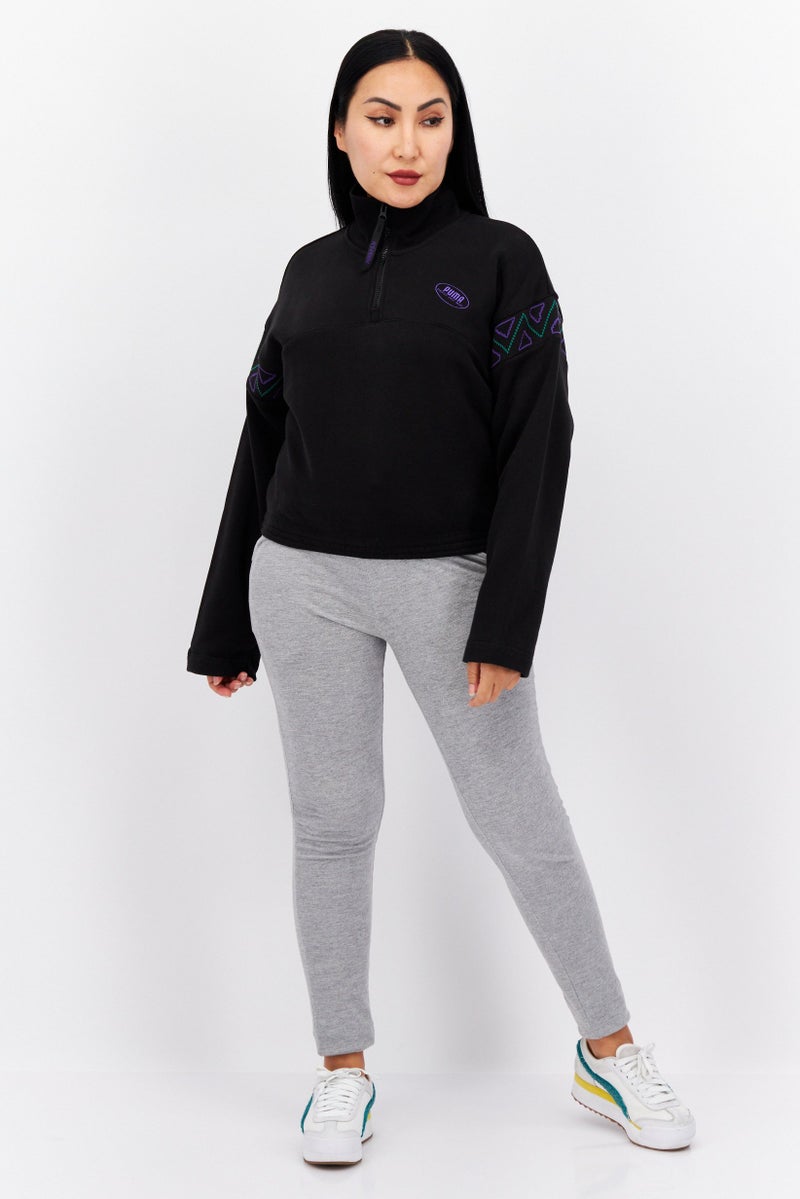 PUMA Women Sportswear Fit Long Sleeve Training Sweatshirt, Black  - Image 3