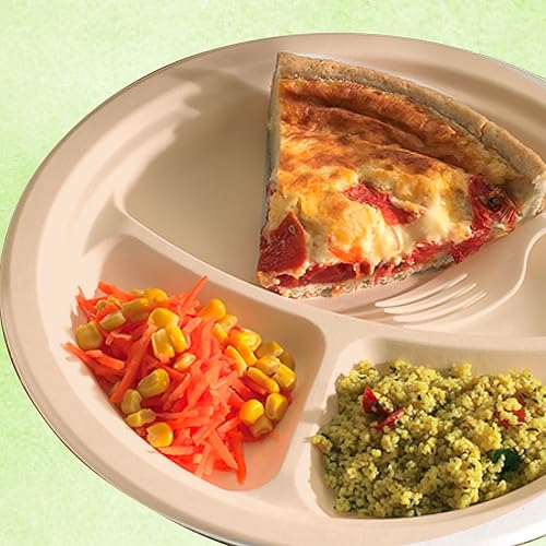 Origami 10 Inches Round Disposable Bagasse Paper Plates | Strong, Eco Friendly & Biodegradable Paper Plates | Perfect for Parties, Picnics & Festive Occasions - Pack of 20 Pcs - Image 4