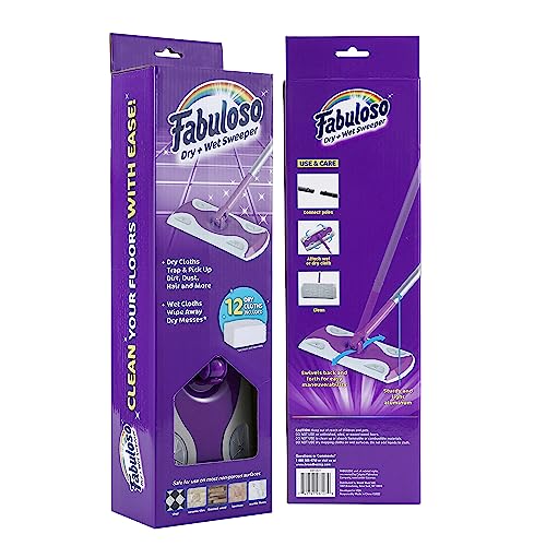 Fabuloso Dry and Wet Sweeper, 2-in-1 Floor Dust Mop for Dry Sweeping and Light Wet Mopping, Lightweight Aluminum Handle, Swivel Low-Profile Head, Bonus 12 Dry Pads Included - Image 5