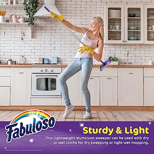 Fabuloso Dry and Wet Sweeper, 2-in-1 Floor Dust Mop for Dry Sweeping and Light Wet Mopping, Lightweight Aluminum Handle, Swivel Low-Profile Head, Bonus 12 Dry Pads Included - Image 4