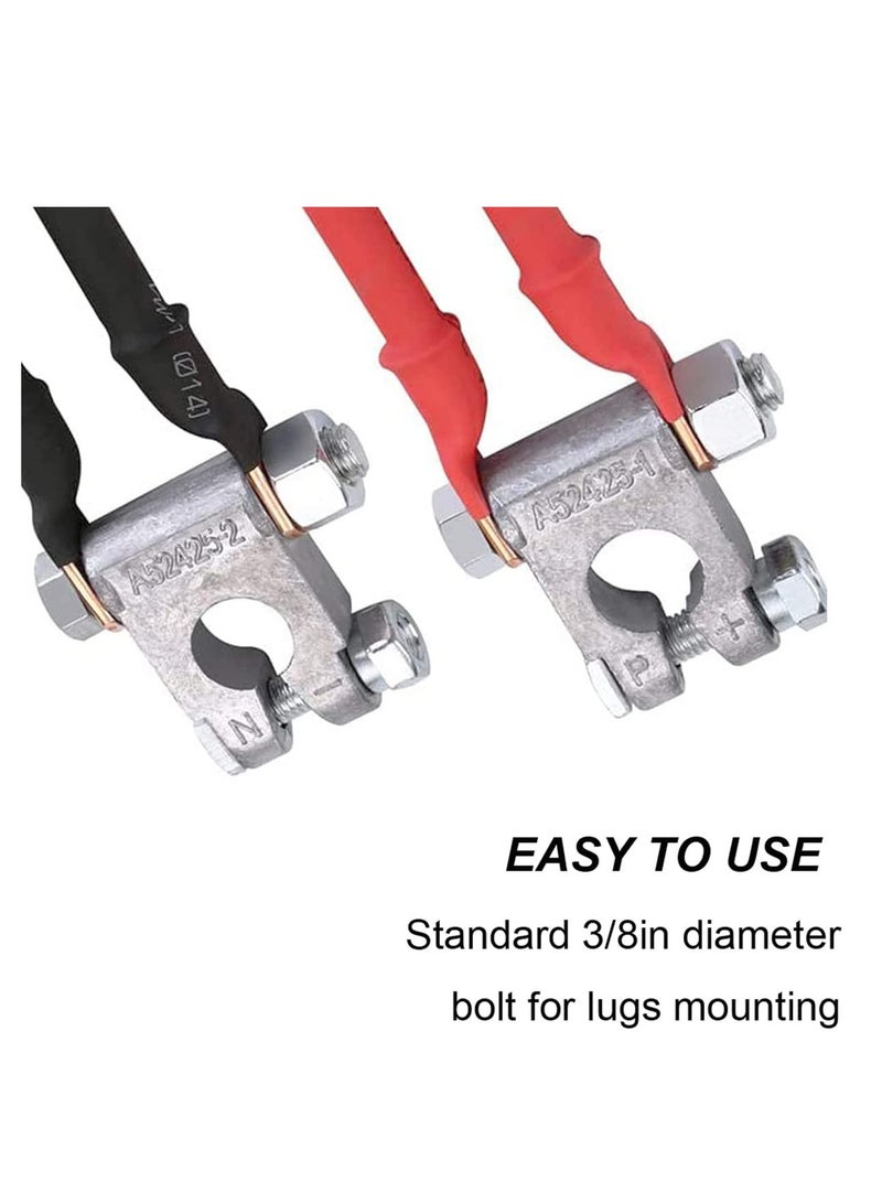 KASTWAVE Battery Terminal Connectors, Positive Negative Top Post Battery Terminals Clamp, Quick Release Disconnect Kit with Heat Shrink Tubing for Car Boat Marine RV Vehicles,etc - Image 4
