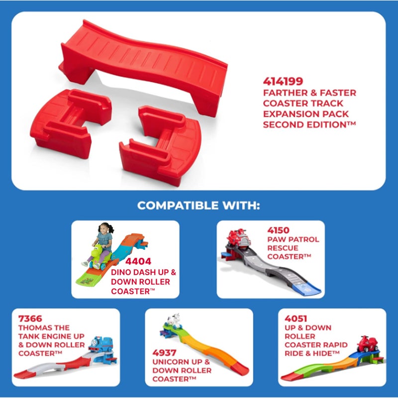 Step2 Farther & Faster Coaster Track Expansion Pack, Extra 3 Feet, Kids Ride On Toy Roller Coaster Track, Push Car, Indoor/Outdoor Playset, Made of Durable Plastic, For Toddlers 2-5 Years Old - Image 3
