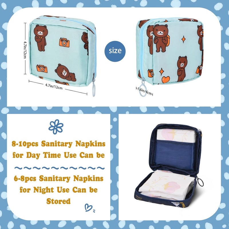 Flywind Flywind 4Pcs Period Bag Sanitary Pad Storage Bag Samll Period Pouch for Purse Cute Menstrual Period Bag Tampon Pad Holder for Purse Tampon Organizer Pouch Feminine Care Period Bags  - Image 2