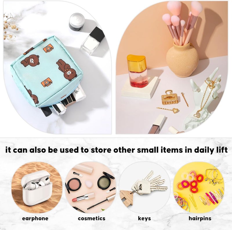 Flywind Flywind 4Pcs Period Bag Sanitary Pad Storage Bag Samll Period Pouch for Purse Cute Menstrual Period Bag Tampon Pad Holder for Purse Tampon Organizer Pouch Feminine Care Period Bags  - Image 4