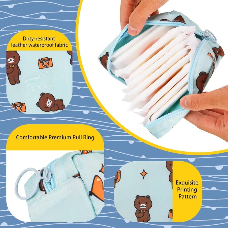 Flywind Flywind 4Pcs Period Bag Sanitary Pad Storage Bag Samll Period Pouch for Purse Cute Menstrual Period Bag Tampon Pad Holder for Purse Tampon Organizer Pouch Feminine Care Period Bags  - Image 3