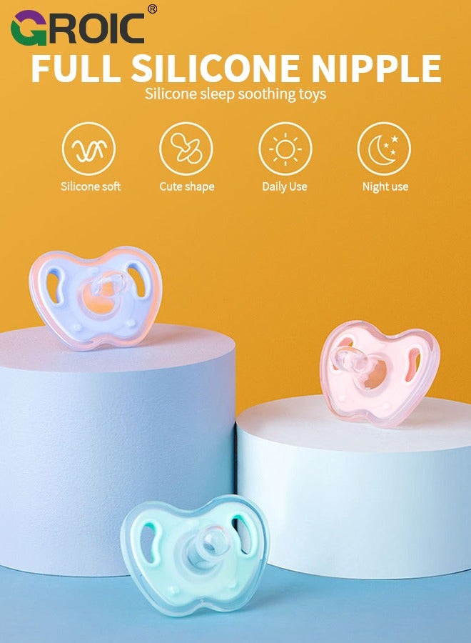 GROIC 4 Pack Baby Pacifier,Infant Pacifier,Baby Nipple for Infant,Breathable Baby Pacifiers for Babies,BPA-Free Silicone Binkies - Image 2