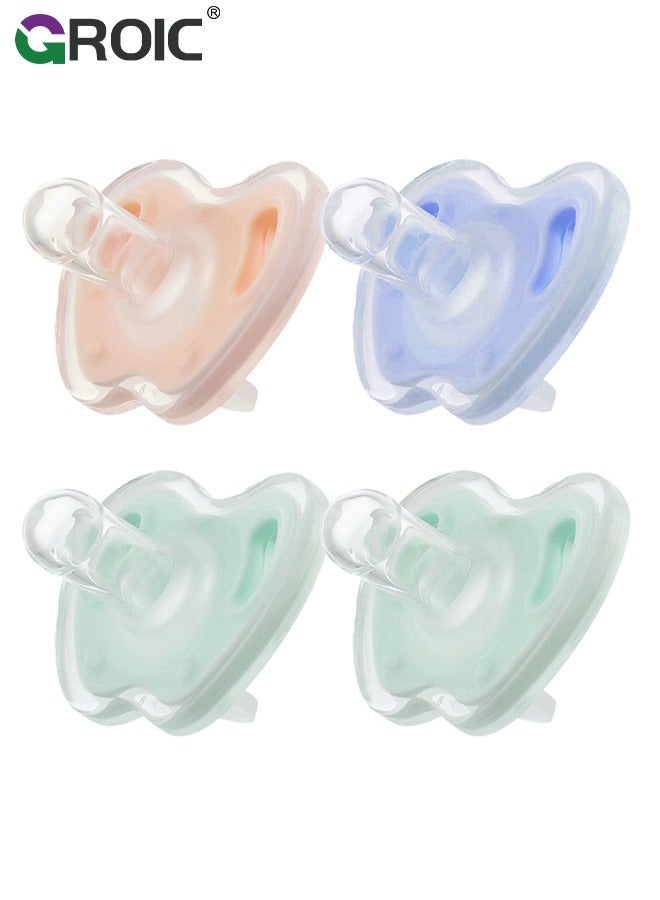 GROIC 4 Pack Baby Pacifier,Infant Pacifier,Baby Nipple for Infant,Breathable Baby Pacifiers for Babies,BPA-Free Silicone Binkies - Image 1