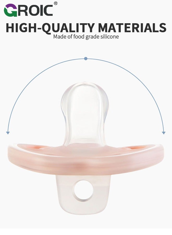 GROIC 4 Pack Baby Pacifier,Infant Pacifier,Baby Nipple for Infant,Breathable Baby Pacifiers for Babies,BPA-Free Silicone Binkies - Image 5