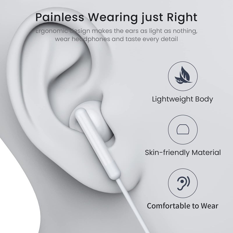 BENEWY USB C Headphones for iPhone 17 16 15 Pro Max Plus iPad Pro USB C Earphones with Microphone Volume Control USB C Wired Earbuds USB Type C Earphone for Google Pixel 8 Samsung S25 S24 S23 S22 S21 S20 A55 - Image 3