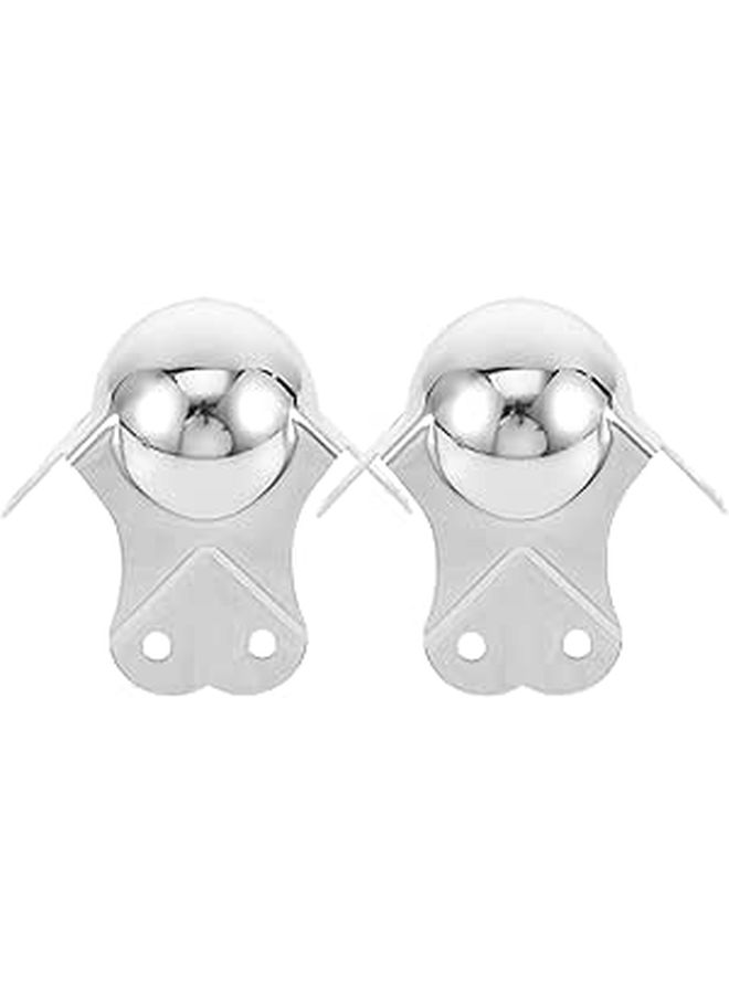 Silver Metal Rounded Corner Guards for Furniture Cabinet Edge Safety Home Office - Image 1