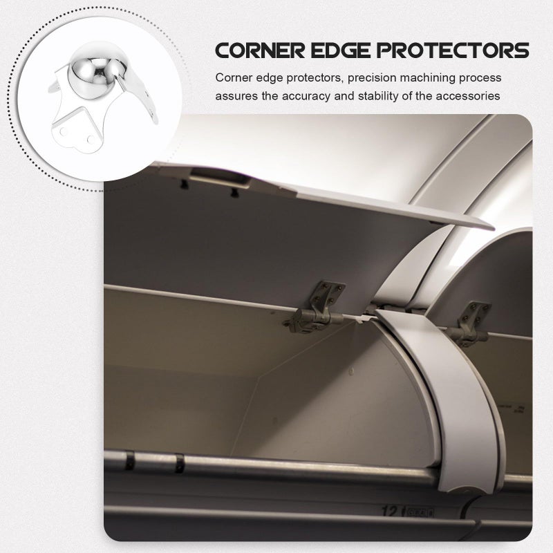 Silver Metal Rounded Corner Guards for Furniture Cabinet Edge Safety Home Office - Image 5