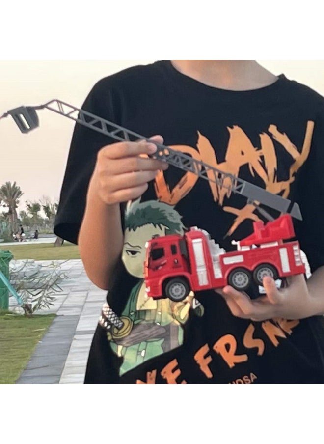 Generic Children's Electric Four-way Wireless Remote Control Fire Truck Toy Set Boy Mixing Fire Ladder Sprinkler Model-Color:110-1 Fire Ladder Truck  - Image 4