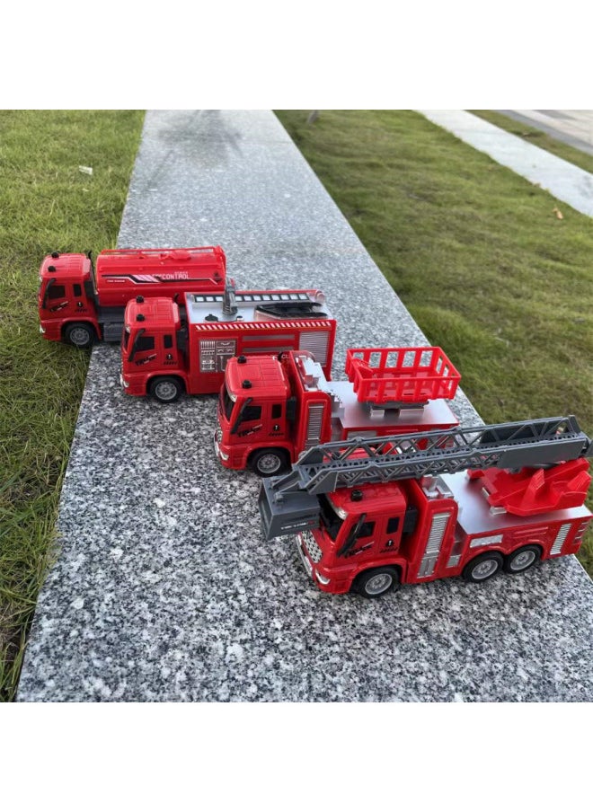 Generic Children's Electric Four-way Wireless Remote Control Fire Truck Toy Set Boy Mixing Fire Ladder Sprinkler Model-Color:110-1 Fire Ladder Truck  - Image 5