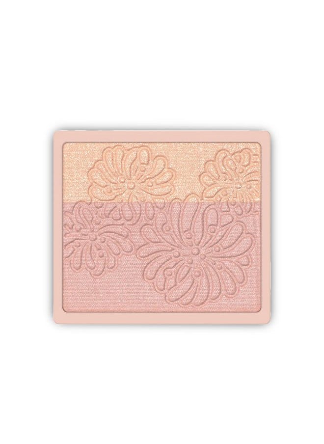 Paul & Joe Paul & Joe Pressed Blush Palette Refill Only, Case Sold Separately, Oil-Absorbing Blush Powder, Bi-Color Face Blushes with Fitting Veil Powder, Light Beige and Light Pink, 01 Secret D'Or, 0.17 oz  - Image 1