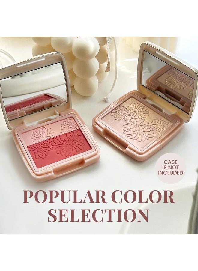 Paul & Joe Paul & Joe Pressed Blush Palette Refill Only, Case Sold Separately, Oil-Absorbing Blush Powder, Bi-Color Face Blushes with Fitting Veil Powder, Light Beige and Light Pink, 01 Secret D'Or, 0.17 oz  - Image 2