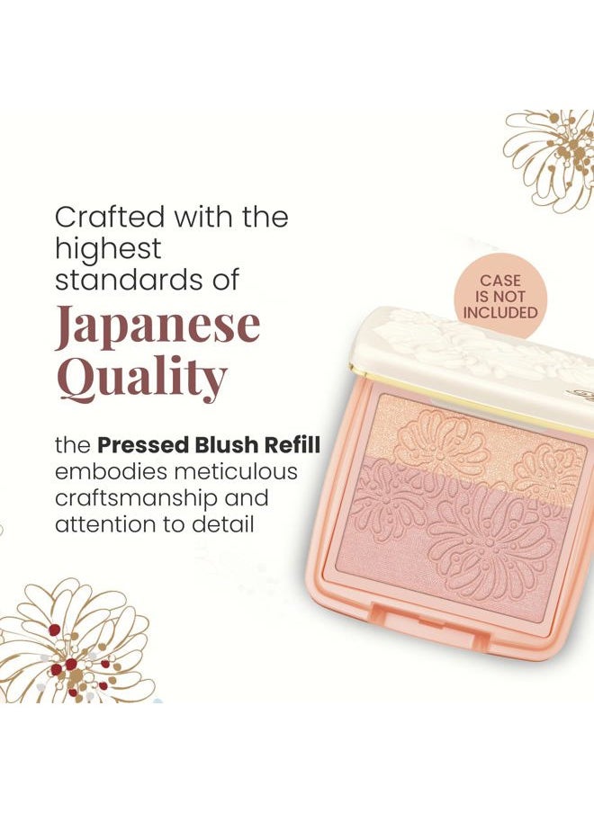 Paul & Joe Paul & Joe Pressed Blush Palette Refill Only, Case Sold Separately, Oil-Absorbing Blush Powder, Bi-Color Face Blushes with Fitting Veil Powder, Light Beige and Light Pink, 01 Secret D'Or, 0.17 oz  - Image 4