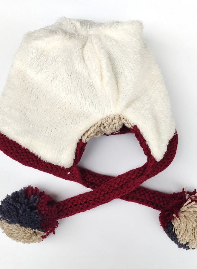 Huamulan Women Winter Sherpa Beanie Hats Knit Ear Flaps Peruvian Cover Ears Warm Fleece Lined Ski Snow Hat 3 Pompoms - Image 5