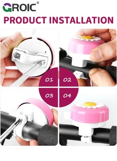 GROIC 1 Pack Kids Bike Bell + 2 Packs Bike Streamers Children Bike Accessories Bicycle Handlebar Tassels and bell for Kids,Children's Bike Accessories  - Image 4
