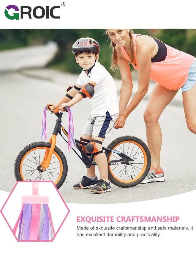 GROIC 1 Pack Kids Bike Bell + 2 Packs Bike Streamers Children Bike Accessories Bicycle Handlebar Tassels and bell for Kids,Children's Bike Accessories  - Image 3