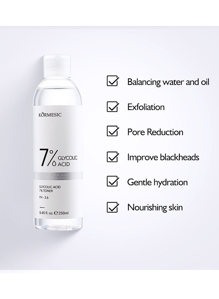Kormesic Glycolic Acid 7% Toner 250ml - Exfoliate & Brighten Skin - Image 3