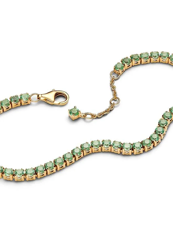 باندورا Sparkling Green Tennis Bracelet