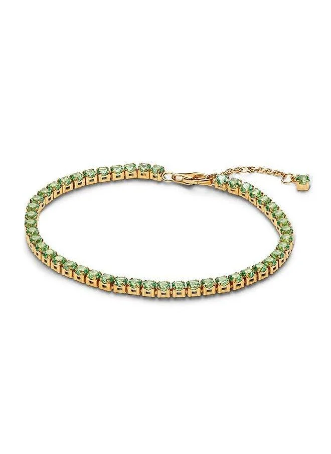 باندورا Sparkling Green Tennis Bracelet