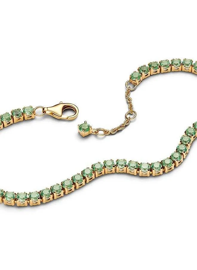 باندورا Sparkling Green Tennis Bracelet