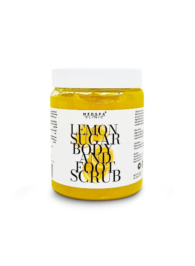 MEDSPACLINIC Lemon Sugar Body & Foot Scrub 2-Pack – Exfoliating Sugar Scrub with Vitamin E – Smooths Rough Skin, Softens Feet & Heels – Refreshing Citrus Scent – All Skin Types – 1kg Each - Image 4