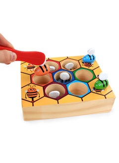 YIJIA HOME GOODS Early Education Wooden Insect Catching Game Beehive Toy Boys And Girls Color Cognition  - Image 2