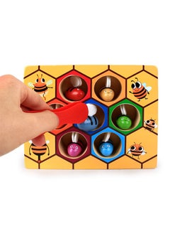 YIJIA HOME GOODS Early Education Wooden Insect Catching Game Beehive Toy Boys And Girls Color Cognition  - Image 3