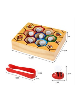 YIJIA HOME GOODS Early Education Wooden Insect Catching Game Beehive Toy Boys And Girls Color Cognition  - Image 5