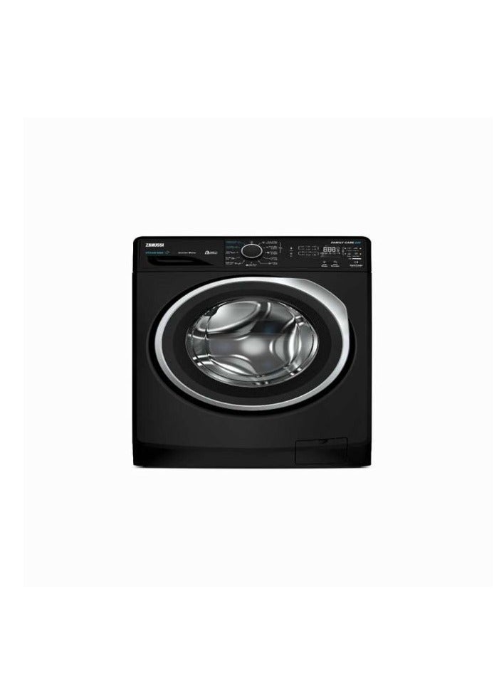 Zanussi automatic washing machine, 8 kg, 1200 rpm, black, inverter steam, TC code 9451 - ZWF8241BS7