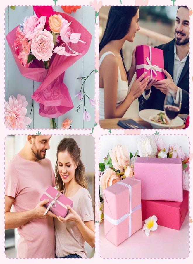 PLULON 60 Sheets Pink Tissue Paper Bulk, Colored Gift Wrap Tissue Paper Sheets for Packaging Birthday Gift Wrapping Wedding Baby Shower Easter Valentine Day Baby Shower Decorations Mothers Day Gifts - Image 3