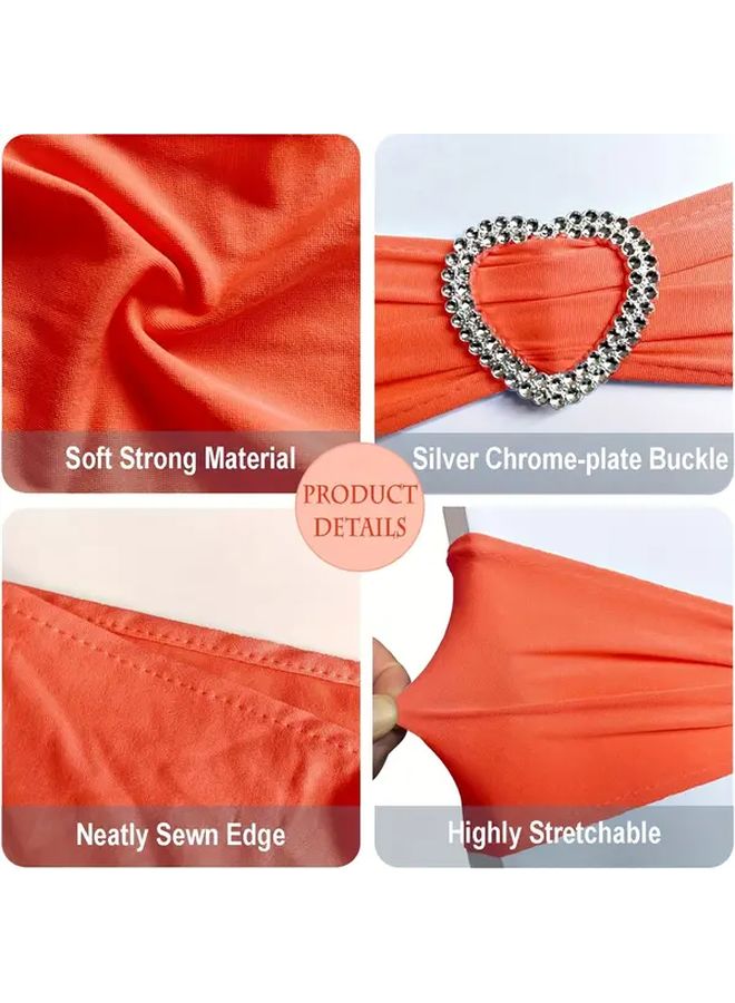 Burnt Orange Chair Sashes 50 Pack Spandex Halloween Chair Bands For Party Banquet Theme Event Decorations Model C - Image 2