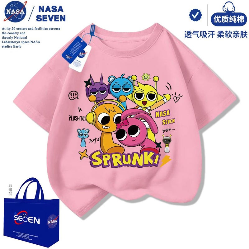 Nasa Rhythm Box Kidsren'S Pure Cotton T-Shirt Fashionable Summer Sprunki Music Box Short-Sleeved Tops For Boys And Girls - Image 4