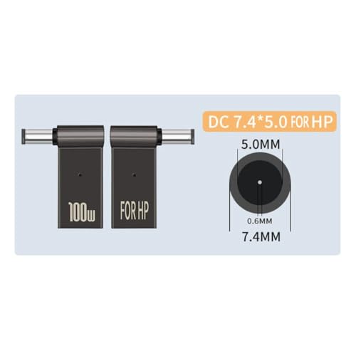 Tobo 100W PD USB Female Type-C to Male DC Power Supply Converter Charging Adapter Plug Notebook and Laptop Tip Connector Compatibility of Laptop Charger pin hp19.5V 3.34A,19.5V 4.62A,etc TD-1264CC - Image 2