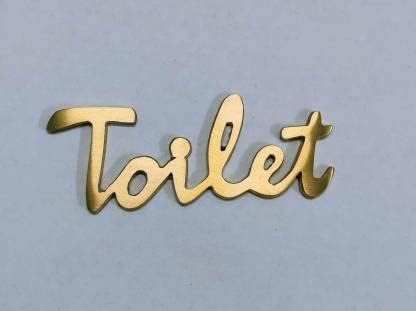ROSEKA Metal Crafts Pure Brass Number Albhabet Toilet House Door School Hotel Restaurant Number Yellow - Image 4