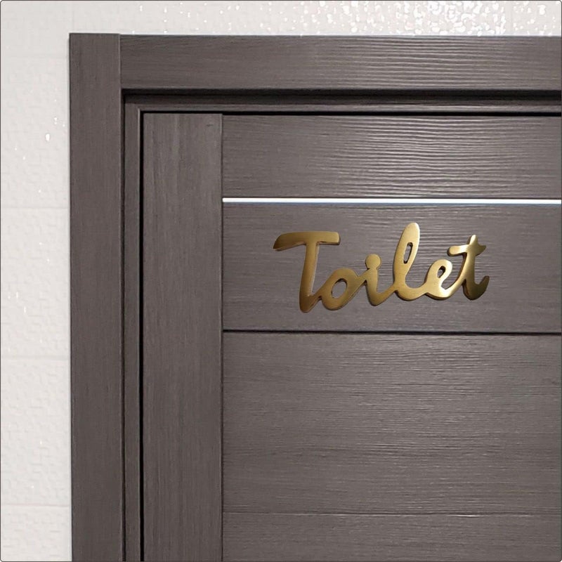 ROSEKA Metal Crafts Pure Brass Number Albhabet Toilet House Door School Hotel Restaurant Number Yellow - Image 5