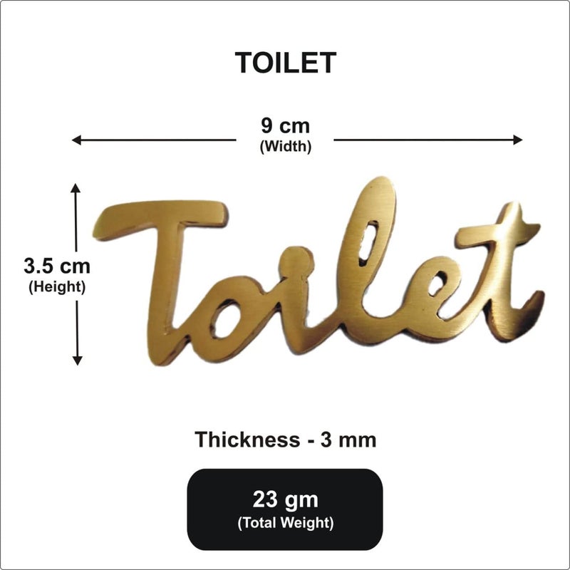 ROSEKA Metal Crafts Pure Brass Number Albhabet Toilet House Door School Hotel Restaurant Number Yellow - Image 3