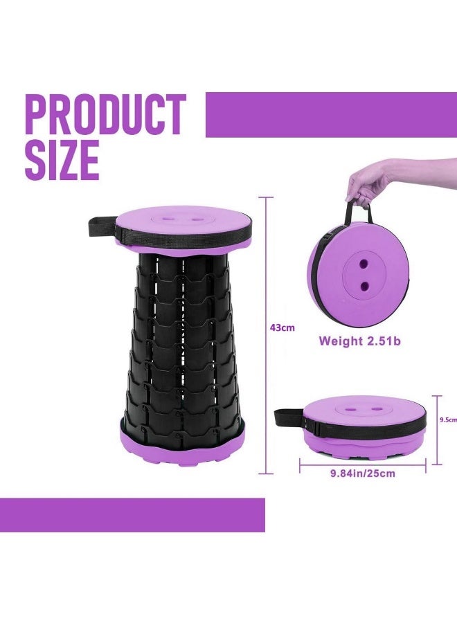 Biella Multicolour Portable Telescopic Folding Stool - Camping Stools With Sturdy Seat - Collapsible Stool Retractable For Outdoor Camping, Fishing, Hiking, Travel, Gardening Etc - Image 3