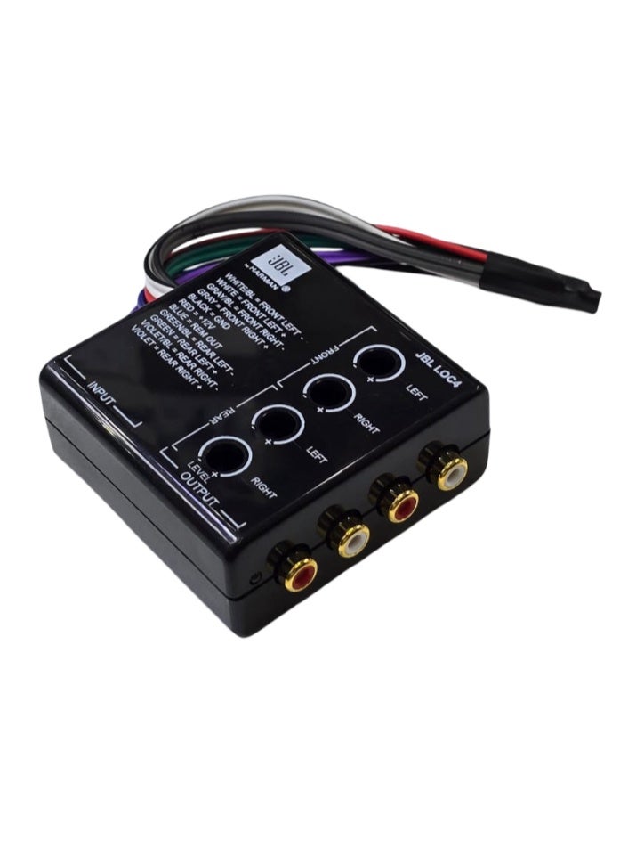 جي بي إل محول JBL LOC4 عالي/منخفض رباعي القنوات - محول مستوى خط مكبر الصوت إلى RCA | إشارة تشغيل عن بعد | خرج قابل للتعديل | عزل أرضي خالٍ من الضوضاء - Image 1