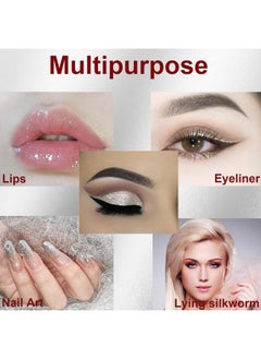 Rosarden Rosarden Glitter Eyeliner Liquid - Sliver Glitter Eyeliner - Long-lasting Waterproof Quick-Drying Shimmer Metallic Glitter Liner - Ultra-Fine Tip Sparkle Eyeliner for Multi Dimensional Eye Makeup  - Image 4