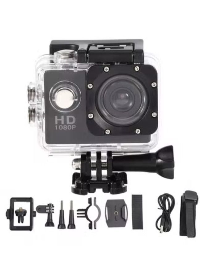 Generic Mini DV Sports Camera, Waterproof Outdoor Sport Action Camera 1080P HD Camcorder, 2 Inch High Definition Screen, 90 Degree Wide View Angle, Good For Cycling Hiking Swimming Skiing(Black)  - Image 1
