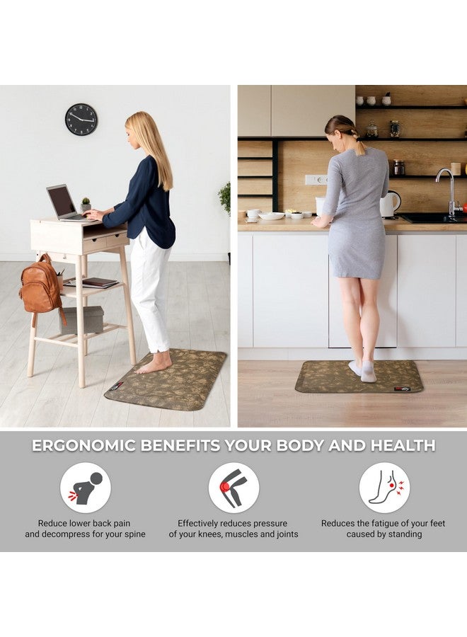 DURO COMFORT- JUST RELAX Duro Comfort Anti-Fatigue Kitchen Mats for Floor Anti Slip - Kitchen Accessories Items for Home, Office, Work, Standing Desk - Standing Comfort Mat - Ergonomic, Pain Relief, 61x38x2 cm, Granite Grey - Image 2