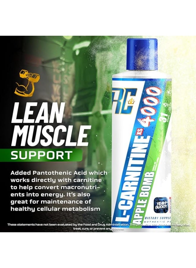RC L-Carnitine 4000 Apple Bomb 465ml – 31 Servings Fat Burner & Energy Support - Image 2