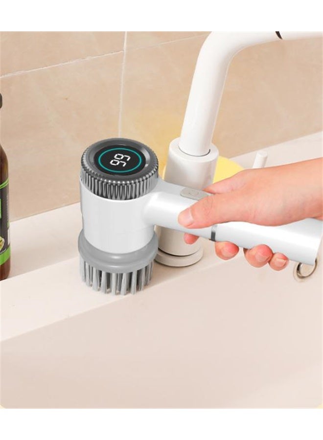 HOMESTAR Electric Spin Scrubber, Cordless Cleaning Brush with Long Handle, for Bathroom Tub, Floor, Tile, Kitchen and Shoes, White - Image 3