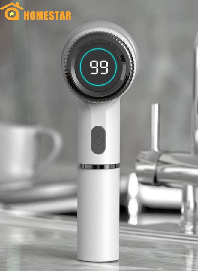 HOMESTAR Electric Spin Scrubber, Cordless Cleaning Brush with Long Handle, for Bathroom Tub, Floor, Tile, Kitchen and Shoes, White - Image 1