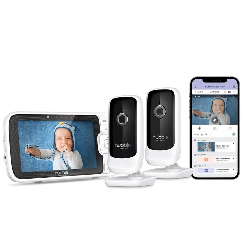 Hubble Nursery Pal Link Premium Twin 5Inch Baby Monitor with Multiple Features 2 Smart Camera